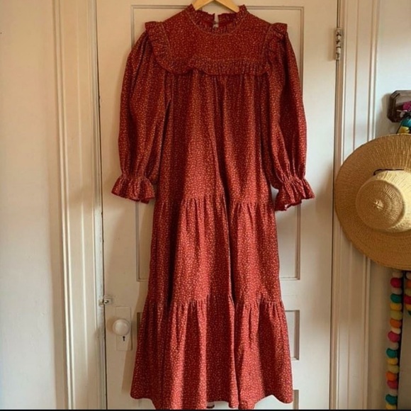 DÔEN Mountain Dress in Burgundy California Wildflower - Picture 5 of 11